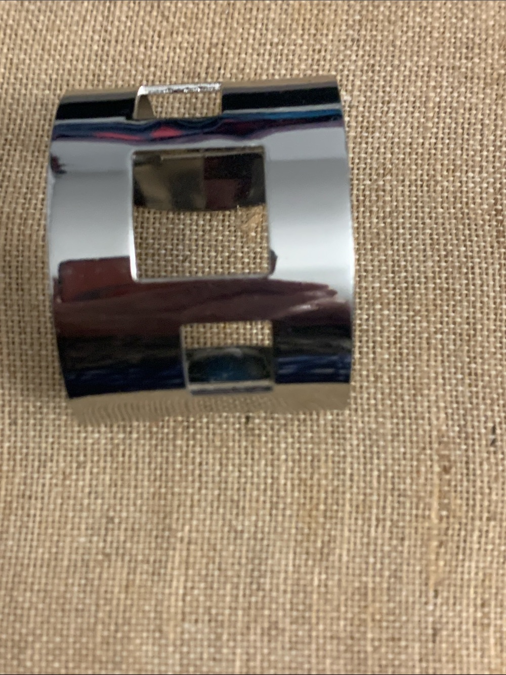 NWOT Contemporary Wide Silver Cuff Bracelet - Polished Metal Finish
